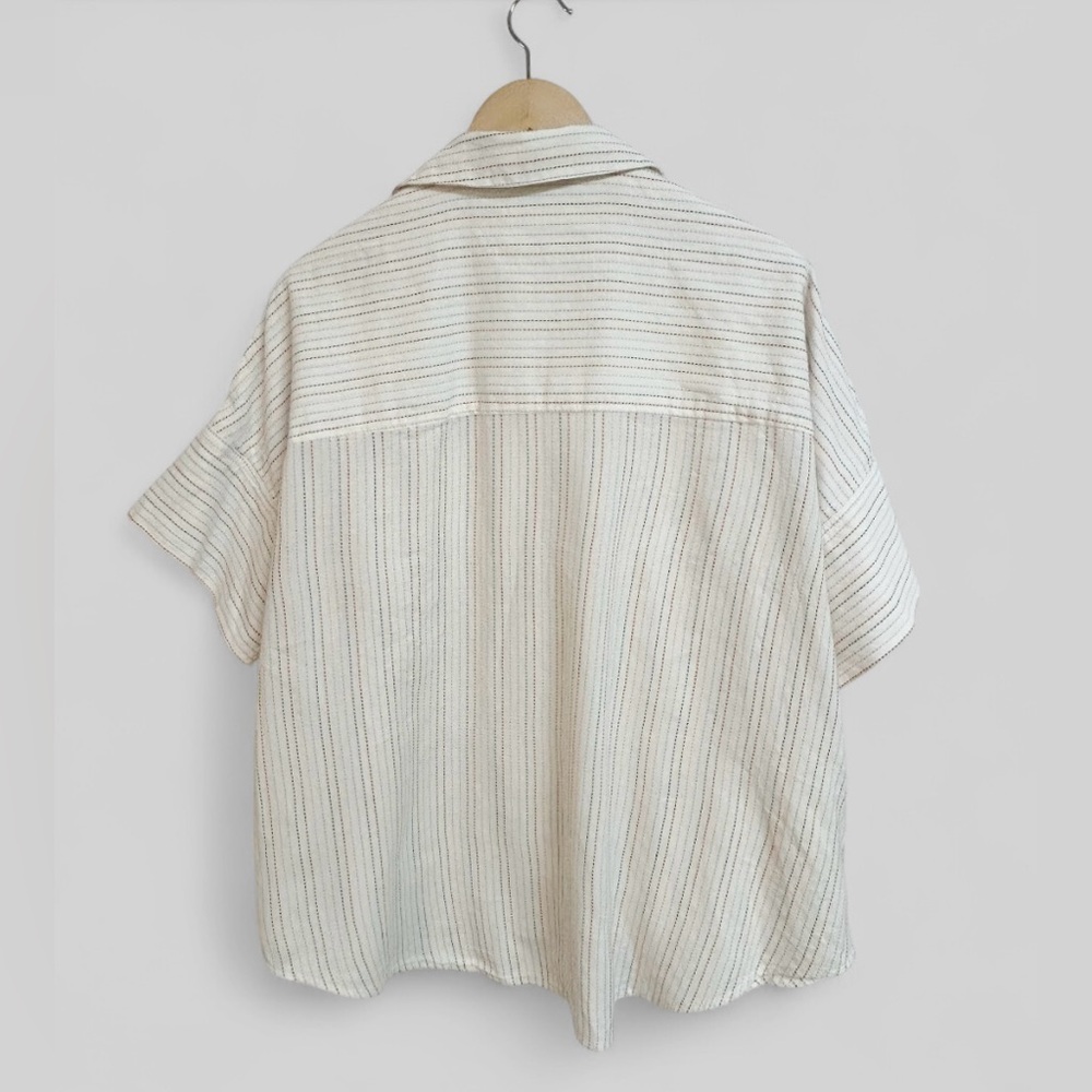 Madewell Cream Striped Button-Up Shirt - Picture 8 of 11